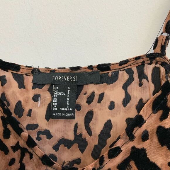 Forever 21 Sheer Velvet Leopard Spots Slinky Cami Size Small - Picture 4 of 5